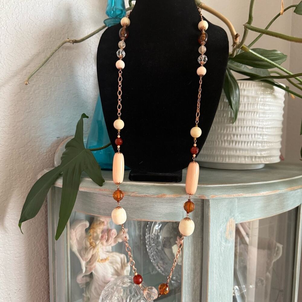 Joan Rivers Rose Gold Large Beads Long Necklace